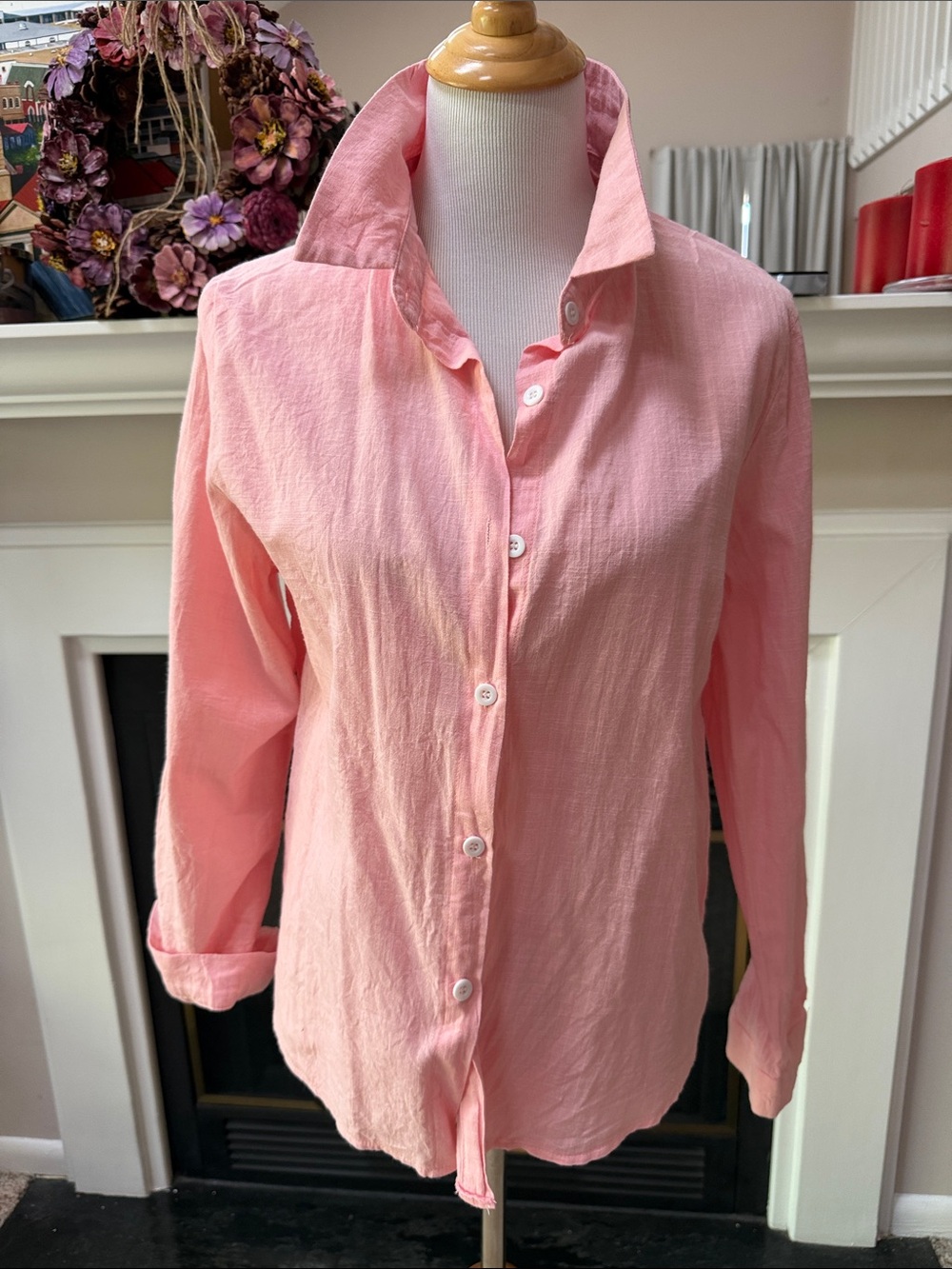Women's Classic Button-Up Shirt - Pink